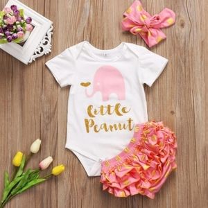 Newborn baby girl romper poka dot shorts headband